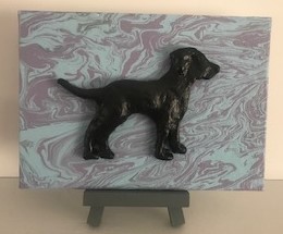 Black Lab Clay Sculpture and Painting