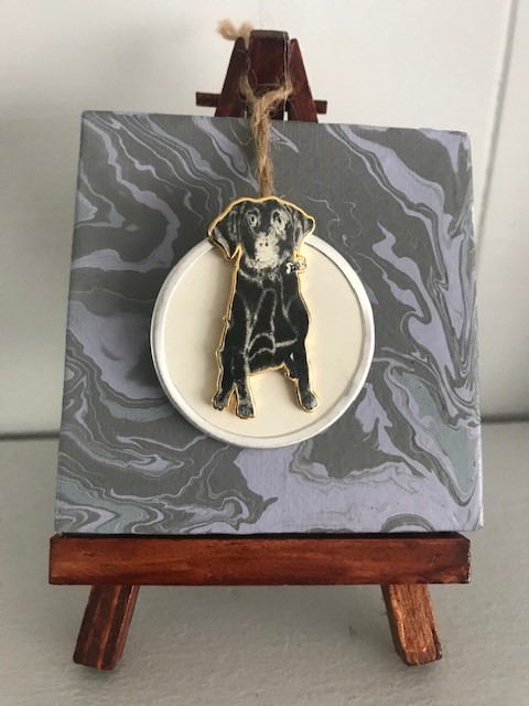 Black Lab Pin and Painting