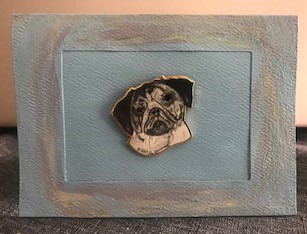 Hand Painted Pug Lapel Pin Greeting Card