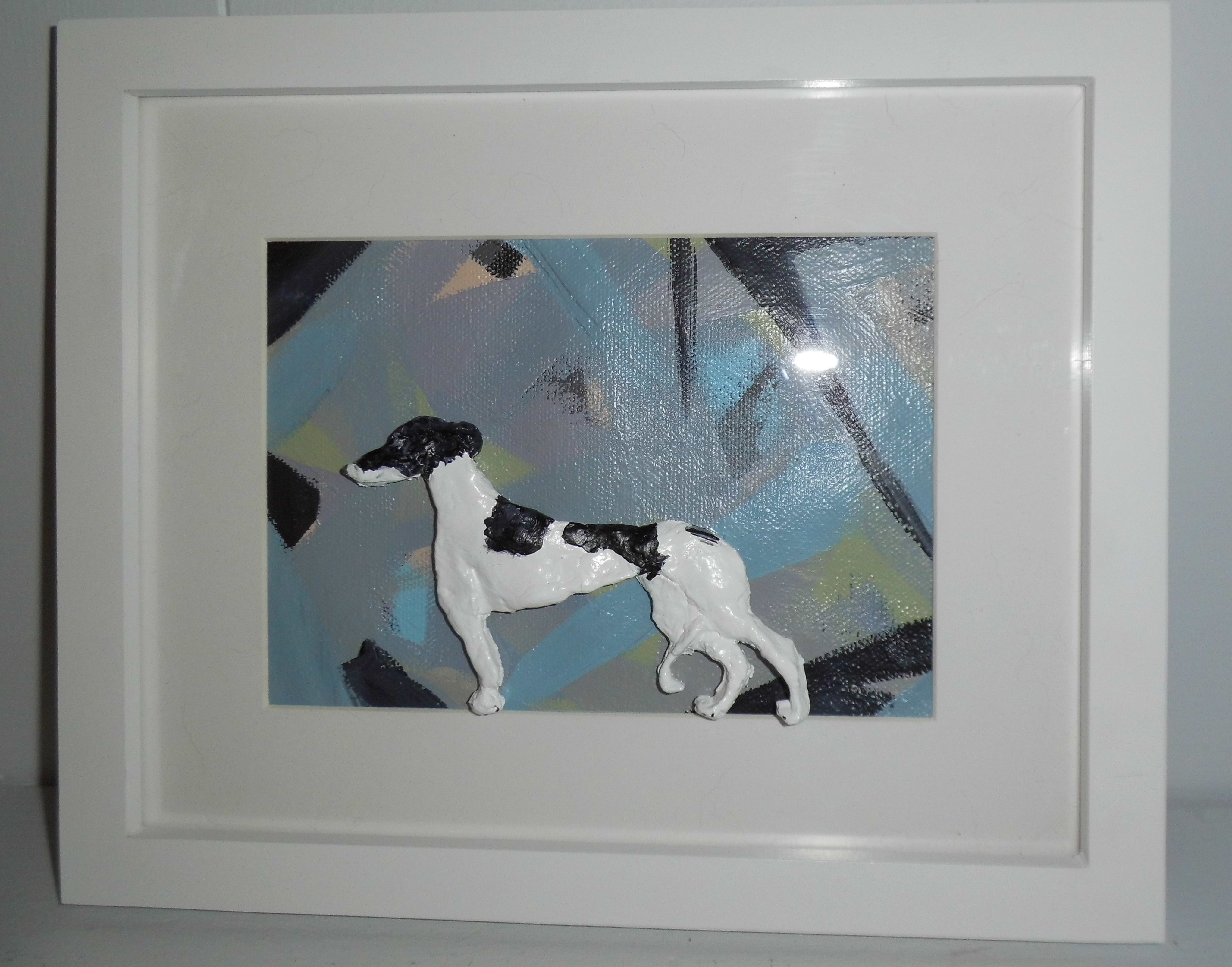 Greyhound and Abstract Painting