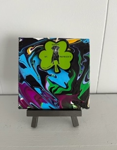 St. Patrick’s Day Pin and Abstract Painting