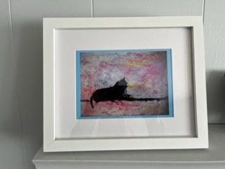 Sweet Black Cat Picture & Frame